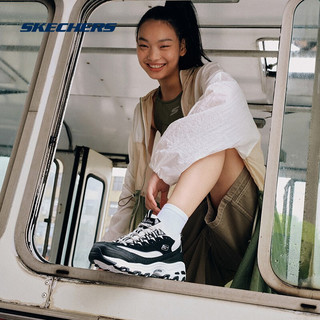 SKECHERS 斯凯奇 D'lites 女子休闲运动鞋 66666078/BKGY 黑白 36