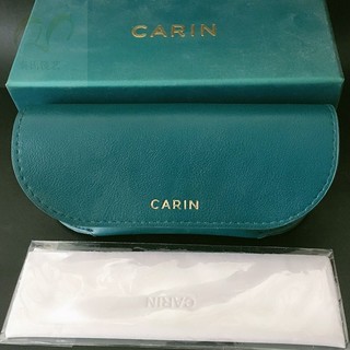 carin 眼镜盒皮质便携卡琳压ins少女心糖果色时尚铁盒眼镜收纳盒 乳白色