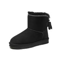 CAMEL 骆驼 女士短筒雪地靴 A14502647 黑色 35