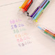 芬菲文创 创意文具 可爱多色圆珠笔 多功能按动彩色油笔 6支笔芯 一支