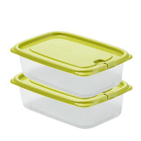 88VIP：CHAHUA 茶花 保鮮盒冰箱收納盒食品級帶蓋密封塑料水果蔬菜1.2L*2個