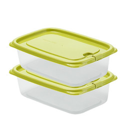 CHAHUA 茶花 保鲜盒冰箱收纳盒食品级带盖密封塑料水果蔬菜1.2L*2个