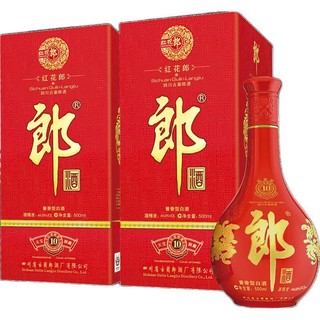 LANGJIU 郎酒 红花郎10 44.8%vol 酱香型白酒 500ml*2瓶 双支装