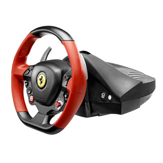 THRUSTMASTER 图马思特 Ferrari 458 Spider 弹力绳反馈方向盘 黑红色