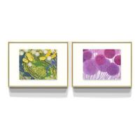 ZEN'S BAMBOO 橙舍 陈舜芝《随风》《欢娱》80x60cm*2 油画布 鎏金实木框