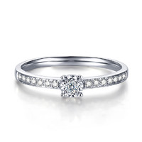 TSL 谢瑞麟 BB027 女士时尚18K白金钻石戒指