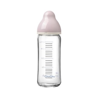 CHUCHU BABY 啾啾 马卡龙系列 玻璃奶瓶 240ml 粉色