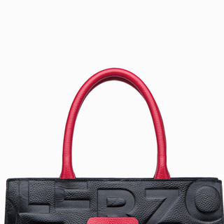 ZOOLER 朱尔 女士牛皮手提包 QS222 黑色/红色 中号