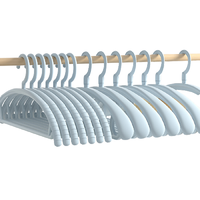 天标 TB9885 半圆无痕衣架+肩宽无痕衣架 20只 骑士蓝