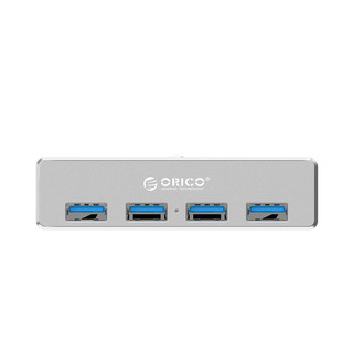 Orico/奥睿科 卡扣式USB3.0扩展器多接口分线器台式电脑拓展坞连接线hub转接头笔记本外接插口多用延 长线集线   银色【四口usb3.0】标准版