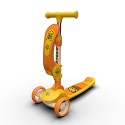 luddy 乐的 小黄鸭滑板车儿童2-6-8岁1宝宝多功能可坐可骑滑二合一溜溜滑滑踏板车生日礼物 1063小黄鸭