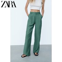 ZARA 新款 TRF 女装 直筒高腰长裤 07385230501