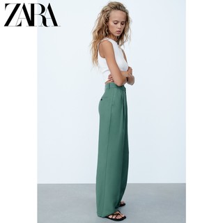 ZARA 新款 TRF 女装 直筒高腰长裤 07385230501