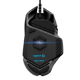 logitech 罗技 G502 HERO 有线鼠标 25600DPI RGB 黑色+游乐园防滑贴