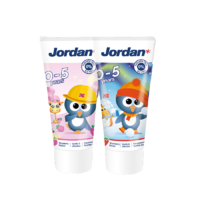 Jordan 宝宝婴幼儿童含氟牙膏0-1-3-5岁50ml双支装(草莓+树莓)图案随机