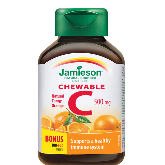Jamieson 维生素C咀嚼片 橙味 120粒