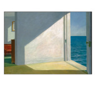 海龙红 爱德华·霍普《海边的房间》80x60cm 1951 油画布 原木色PS框