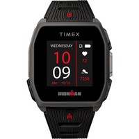 TIMEX 天美时 Men's Ironman R300 Black Silicone Strap GPS Smart Watch with Heart Rate 41mm