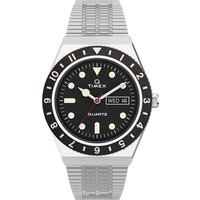 TIMEX 天美时 Men's Q Diver Inspired Silver-Tone Stainless Steel Bracelet Watch 38mm