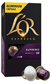 L'OR Supremo浓缩胶囊咖啡 浓度10 （10盒，共100粒）兼容Nespresso咖啡机