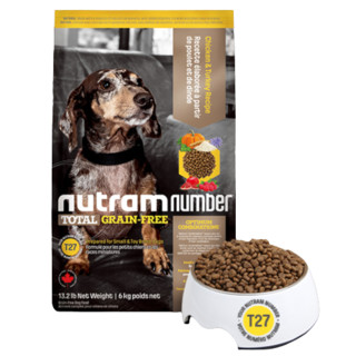 nutram 纽顿 无谷低升糖系列 T27鸡肉火鸡肉小型犬全阶段狗粮 1.82kg