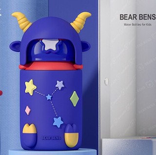 BEAR BENS 熊本士 星际宠物系列 儿童保温杯+吸管盖+星星倒水盖 300ml 金牛星