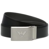 EMPORIO ARMANI 阿玛尼 男士牛皮腰带 Y4S224 YLQ7E 88017 黑色配灰色