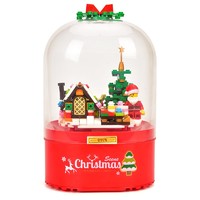 汇奇宝 圣诞树灯光音乐盒自动飘雪功能
