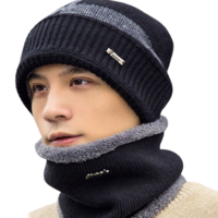 PLUS会员：南极人 男女款帽子围巾套装 N18M2519 黑色