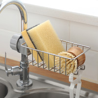厨房不锈钢免打孔水龙头置物架沥水篮洗碗池水池水槽收纳用品神器