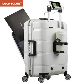 LUCKY CLUB 幸运俱乐部 行李箱男女铝框拉杆箱旅行商务小型多功能登机箱子20英寸