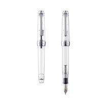 SAILOR 写乐 钢笔 标准平顶系列 11-9097 透明银夹 M尖 礼盒装