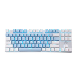 Dareu 达尔优 EK815 87键 有线机械键盘 蓝白 国产地中海红轴 单光+鼠标垫