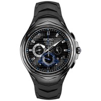 SEIKO 精工 Men's Solar Chronograph Coutura Black Silicone Bracelet Watch 45.5mm