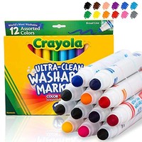 Crayola 绘儿乐 洁净可清洗马克笔 宽线 12支