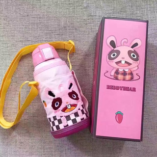 BEDDYBEAR 杯具熊 BJX001 儿童保温杯+倒水盖+吸管盖 升级款 600ml 粉色小兔