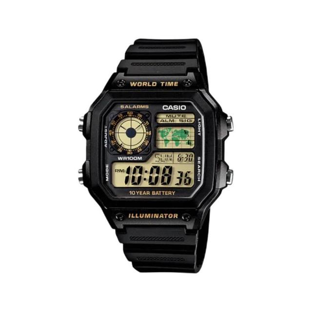 CASIO 小方块手表 ae1200电子表男款学生复古小银块石英表 AE-1200WH-1BVDF