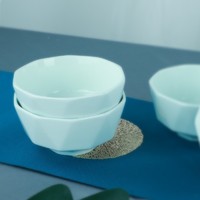 wu lan crystal 乌兰茶晶 抗菌青瓷碗 4.5英寸*4头（青色不描金）