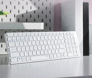RAPOO 雷柏 E9350G 99键 2.4G蓝牙 多模无线薄膜键盘 白色 无光