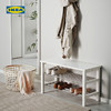 IKEA宜家TJUSIG图西格门厅鞋架家用门口收纳置物架现代简约玄关凳 白色长凳81x50cm+白色帽架79cm