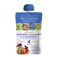 黑卡会员：BELLAMY'S 贝拉米 婴幼儿有机蓝莓草莓苹果泥 120g