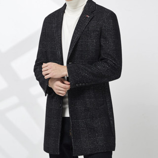 ROMON 罗蒙 男士羊毛呢中长款大衣 30W2101 灰色 XL