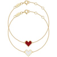 HEFANG Jewelry 何方珠宝 PIXELOVE告白系列 HFH064077 爱心18K黄金钻石手链