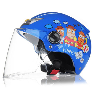 yema野马207摩托车头盔蓝色小马夏季款