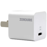 ZENDURE 征拓 ZD1P20PD 手机充电器 Type-C 20W+MiFI认证 Type-C转Lightning 数据线 2m 白色