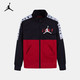 NIKE 耐克 Nike Air Jordan 耐克童装男童针织夹克秋季儿童上衣外套4-5岁110/56正黑色/小童