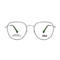 FILA 斐乐 FL7137 亮黑水银色钛架眼镜框+1.56折射率 防蓝光镜片