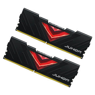 JUHOR 玖合 忆界系列 DDR4 3200MHz 台式机内存 马甲条 黑色 32GB 16GBx2