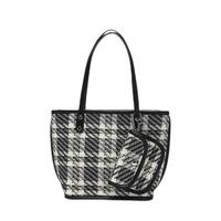 Semir 森马 女士千鸟格托特包 109821153918 黑色 中号