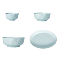 原森太 YST-SHZS 陶瓷餐具套装 16件套 菱形纯色